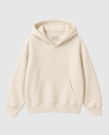 HAPPY GIRL PULLOVER HOODIE Cream