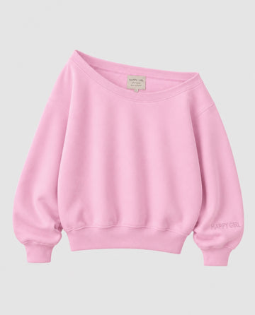 OFF THE SHOULDER SWEATSHIRT Powder Pink
