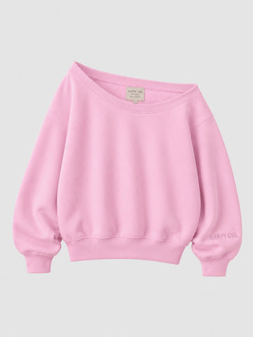 OFF THE SHOULDER SWEATSHIRT Powder Pink