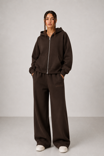 Zip Up Hoodie + Sweatpants Espresso