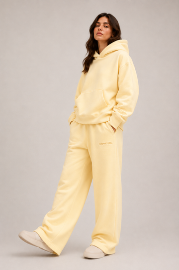 Pullover Hoodie + Sweatpants Butter Yellow
