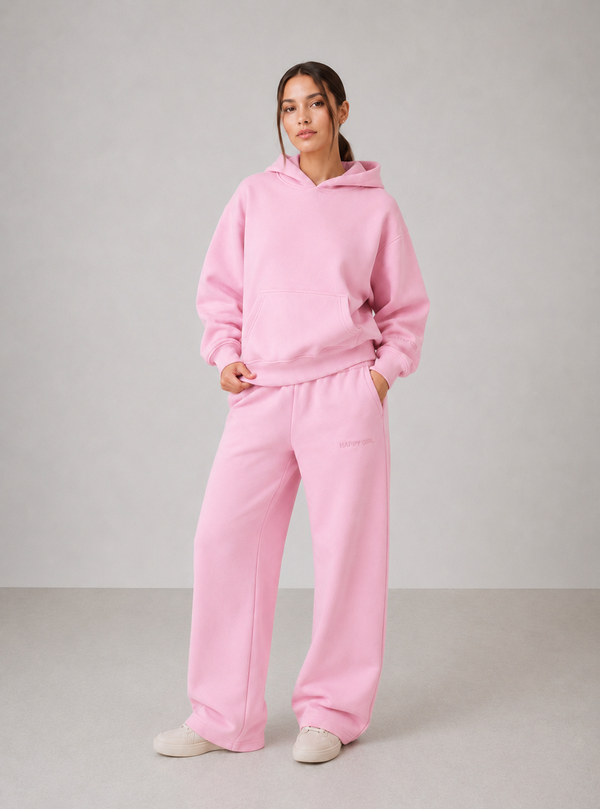 Pullover Hoodie + Sweatpants Powder Pink