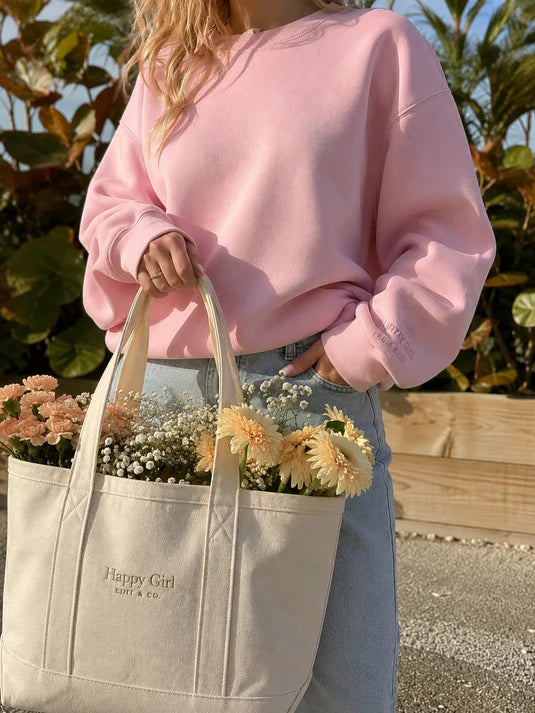 Join The Happy List & receive a FREE tote bag with your first purchase at launch ♡