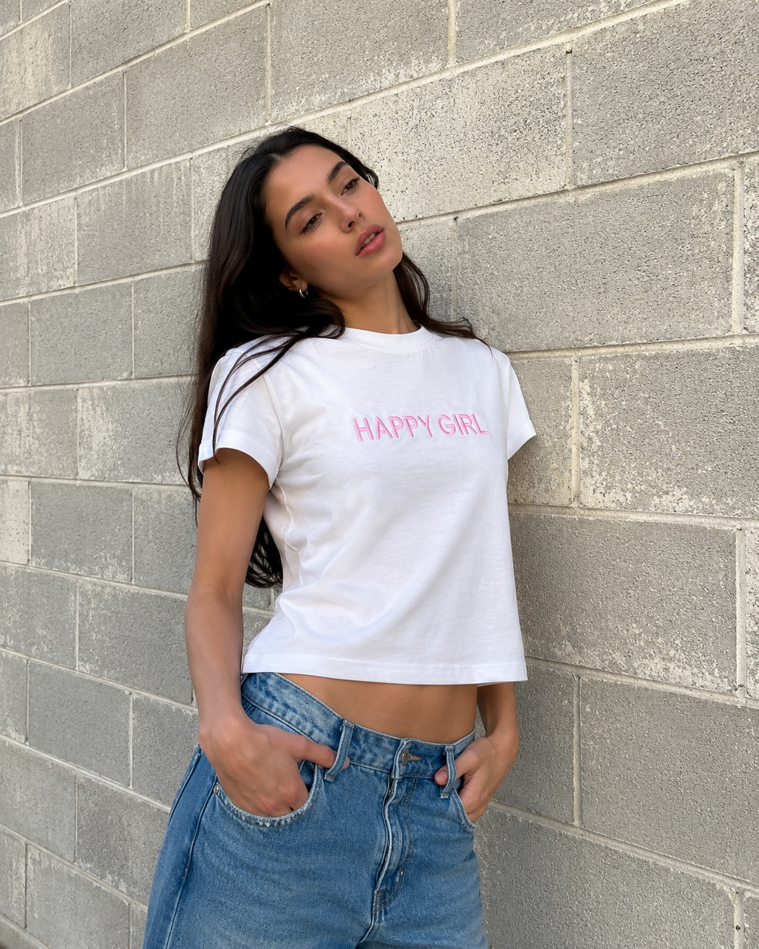FITTED EMBROIDERED TEE YELLOW