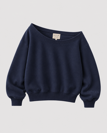 OFF THE SHOULDER SWEATSHIRT Navy
