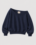 Women's off-the-shoulder sweatshirt in navy