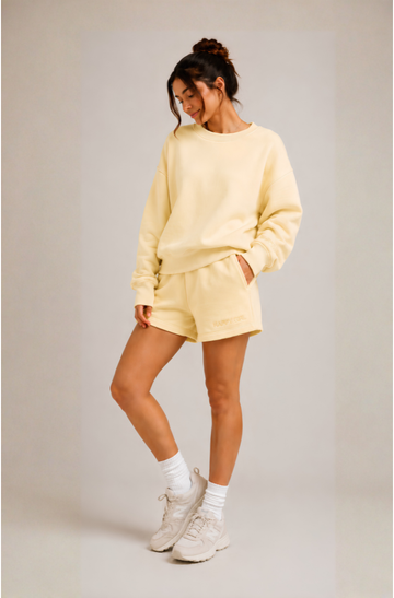 Classic Crew + Shorts  Butter Yellow