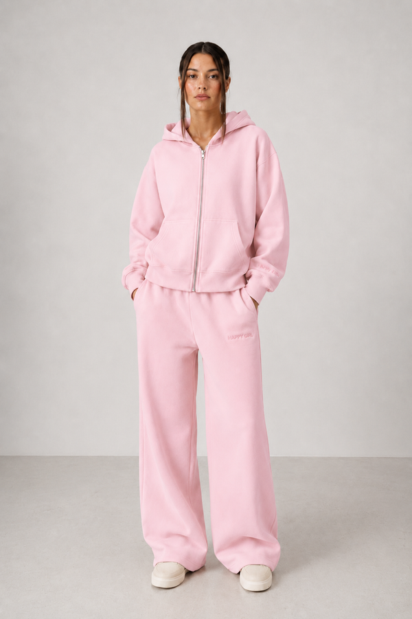 Zip Up Hoodie + Sweatpants Powder Pink