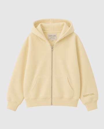 ZIP UP HOODIE Butter Yellow