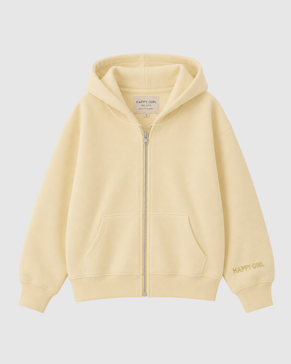 ZIP UP HOODIE Butter Yellow