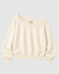 Women's off-the-shoulder sweatshirt in cream