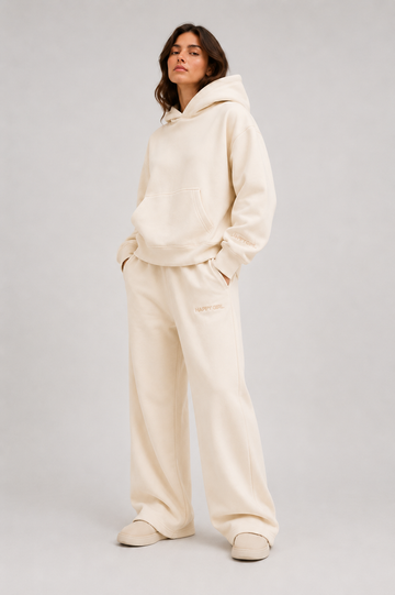 Pullover Hoodie + Sweatpants Cream