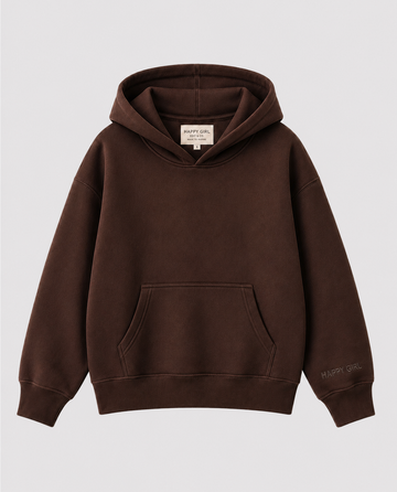 HAPPY GIRL PULLOVER HOODIE Espresso