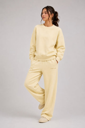 Classic Crewneck + Sweatpants Butter Yellow