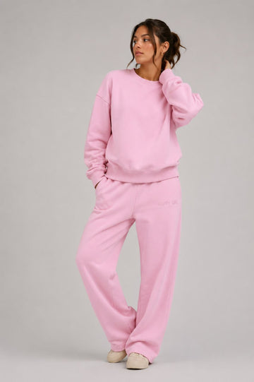 Classic Crewneck + Sweatpants Powder Pink